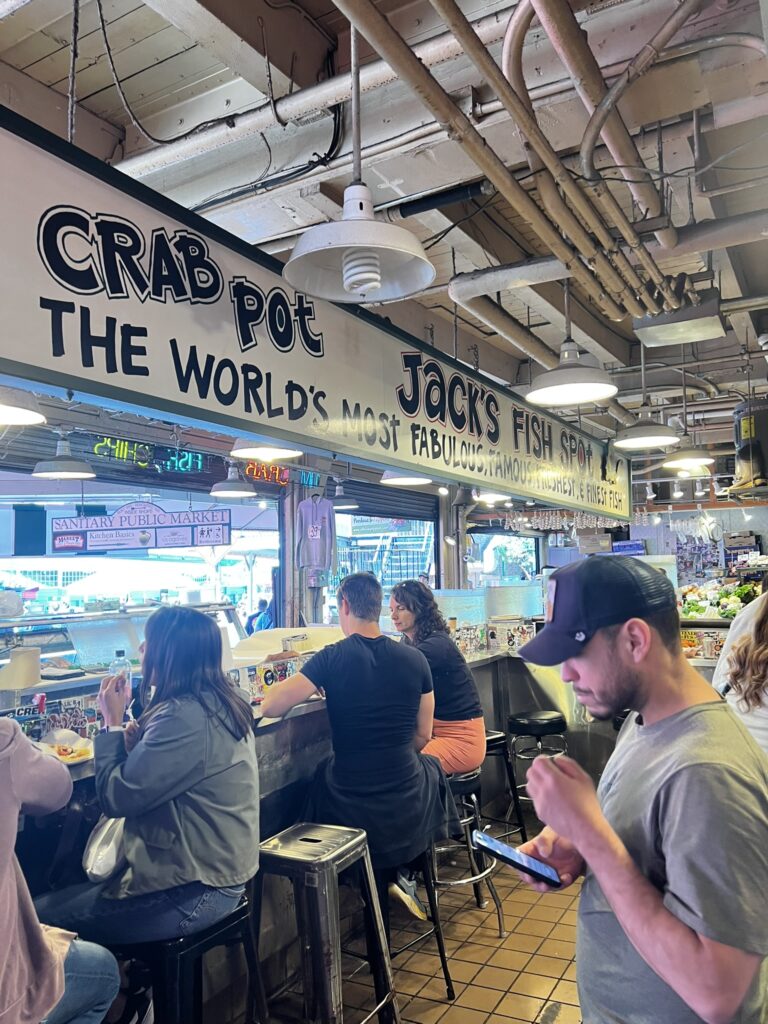Busy Jack's Fish Market in the Pike's Place market