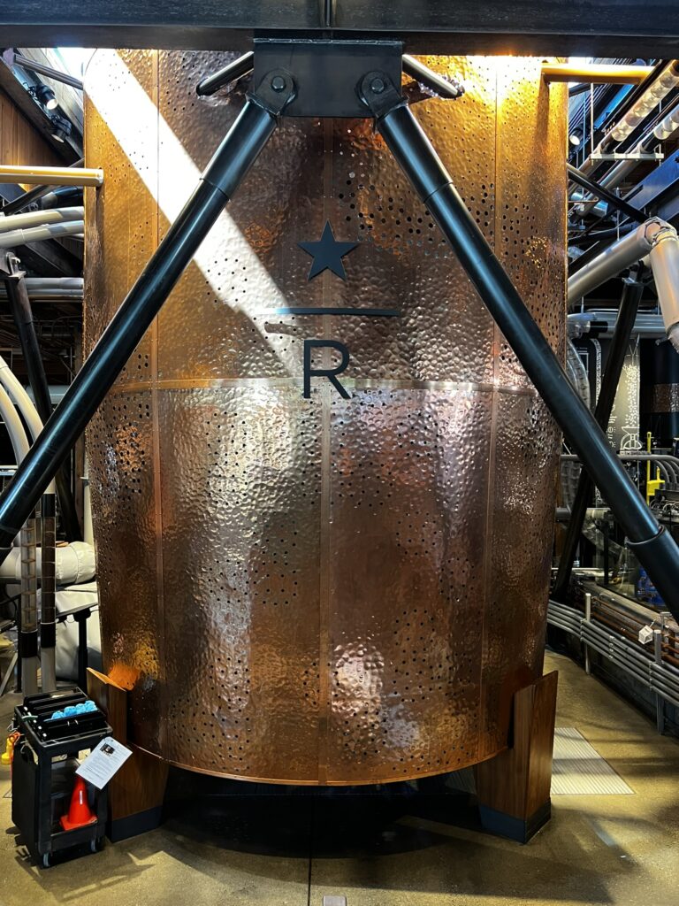 Starbuck's Roastery's large coffee container